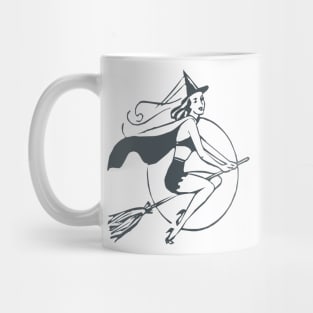 Halloween witch on a broom Mug